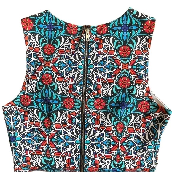 FOREVER 21 Cutout  Kaleidoscope Mini Dress Large - Picture 4 of 5